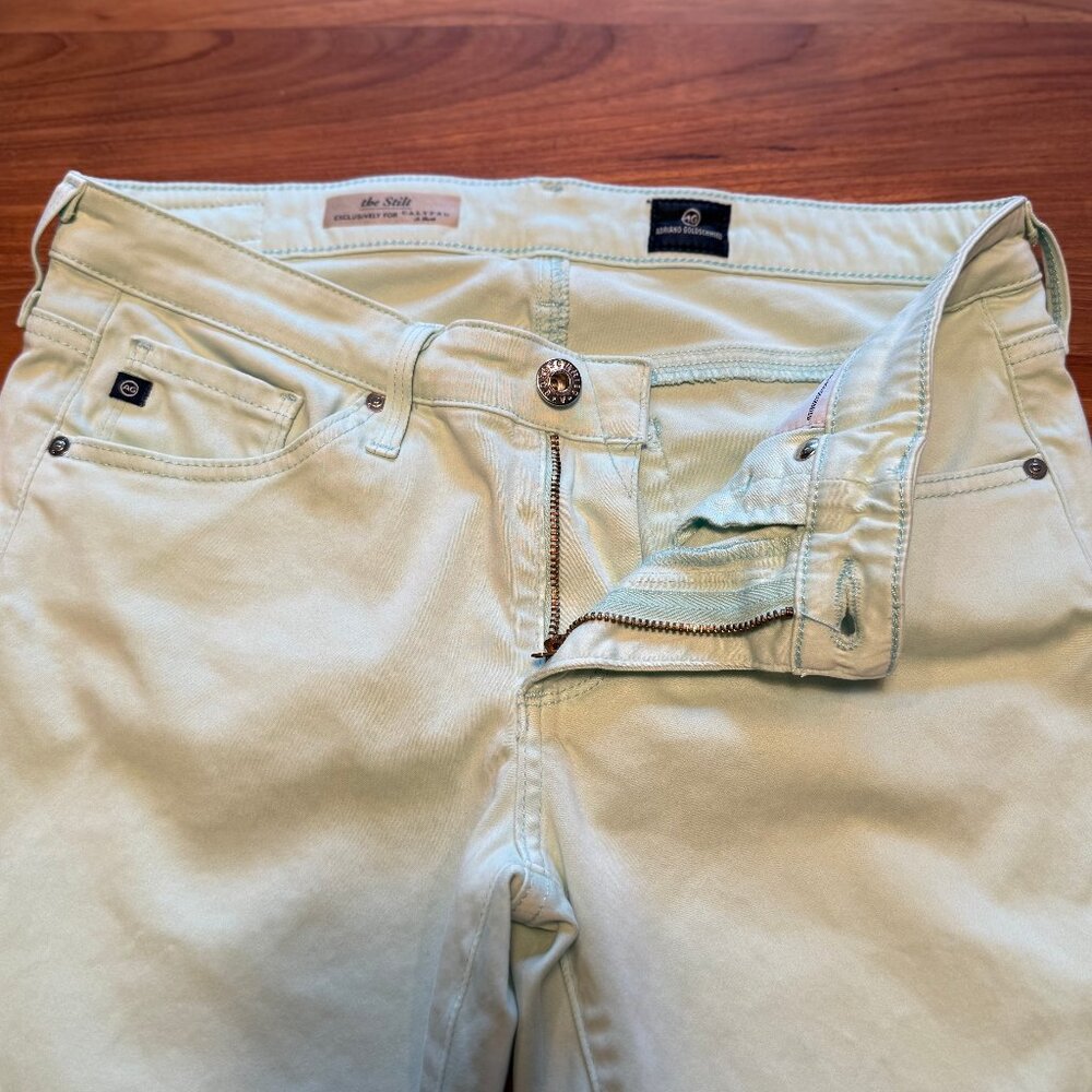 AG The Stilt Cigarette Leg x Calypso‎ St. Barth Light Mint Green 26 Regular - Picture 5 of 8